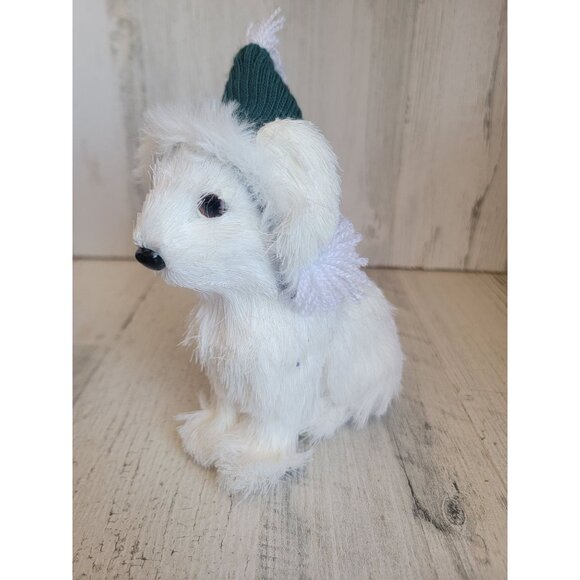 Bristle brush Arctic fox Green hat xmas home decor - Picture 6 of 7